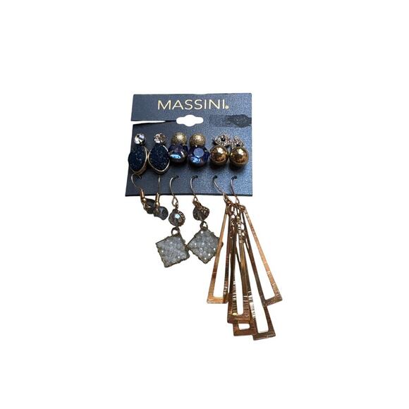 Massini Earring Set – 5 Pairs Statement & Drop Styles NWT Boho Festival Jewelry - Picture 1 of 2